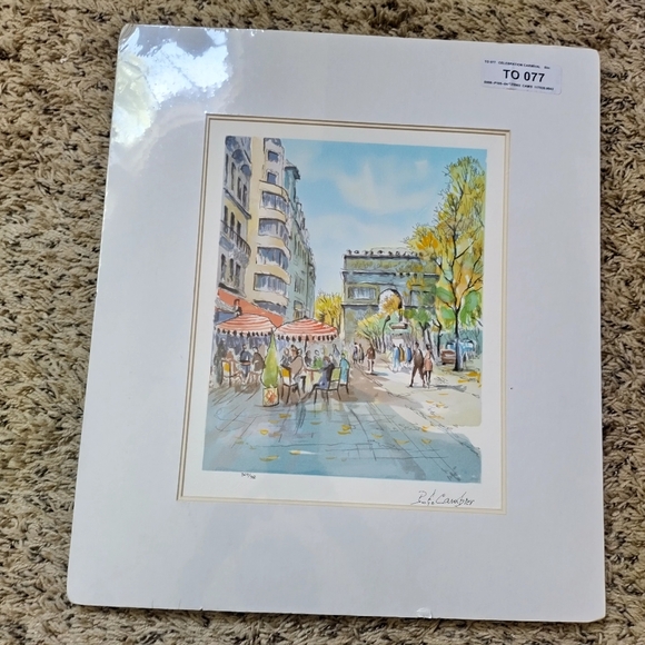 Paris Avenue des Champs-Élysées Watercolor Print Pierre Eugene Cambier - Picture 2 of 10